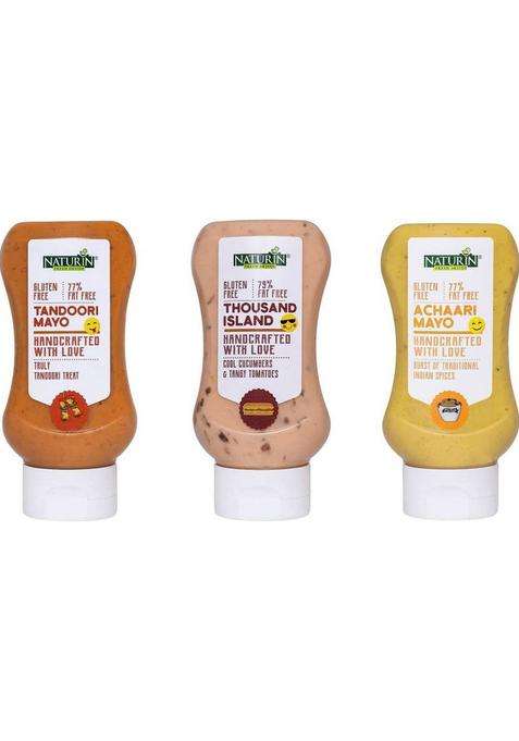 Naturin Pack Of 3- Tandoori Mayo 290G, Thousand Island 290G And Achaari Dip (3 X 290 G)