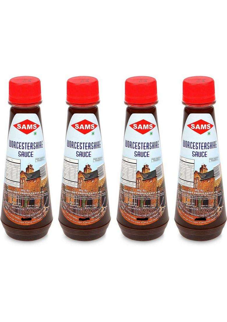 Sams Worcestershire Sauce 190G Delicious Cooking Recipes Pack Of 4 (4 X 190 G) - Indya