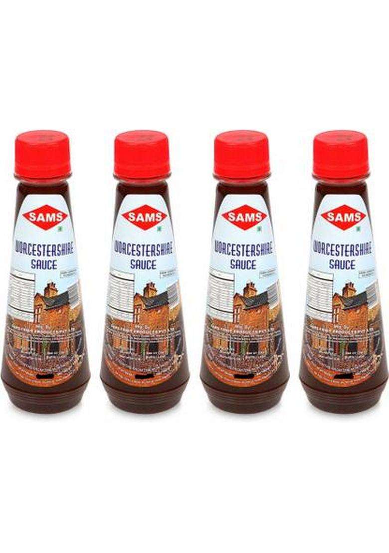 Sams Worcestershire Sauce 190G Delicious Cooking Recipes Pack Of 4 (4 X 190 G) - Indya
