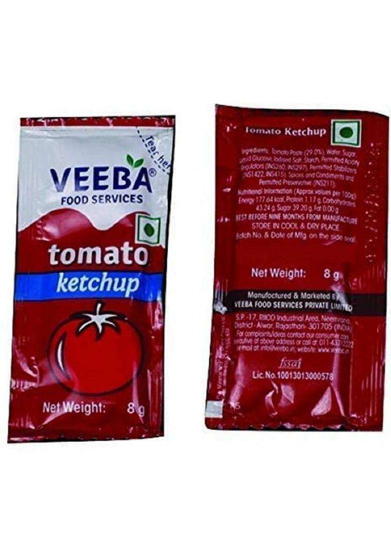 Veeba Pack Of 100 Sauces & Ketchup (100 X 0.08 G) - Indya
