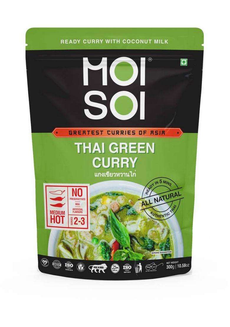 Moi Soi Thai Green Curry With Coconut Milk|Just Add Proteins Or Veggies 300Gms Sauce (300 G) - Indya