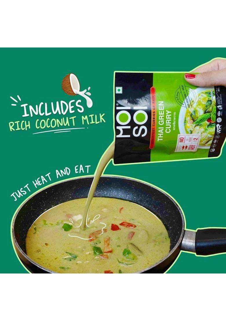 Moi Soi Thai Green Curry With Coconut Milk|Just Add Proteins Or Veggies 300Gms Sauce (300 G) - Indya