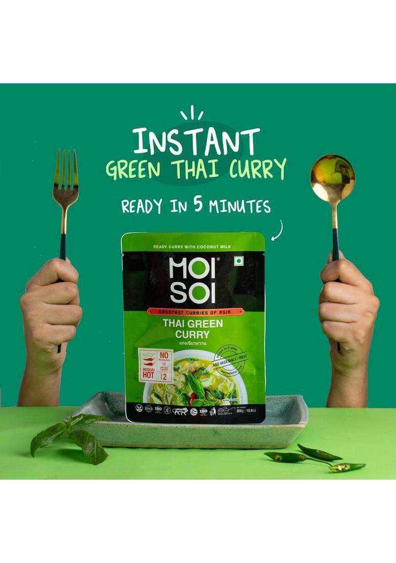 Moi Soi Thai Green Curry With Coconut Milk|Just Add Proteins Or Veggies 300Gms Sauce (300 G) - Indya