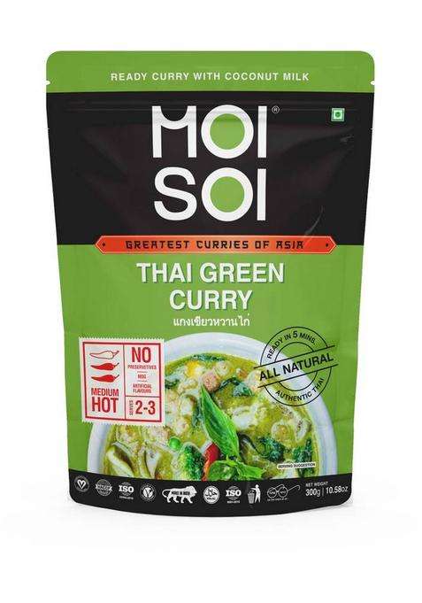 Moi Soi Thai Green Curry With Coconut Milk|Just Add Proteins Or Veggies 300Gms Sauce (300 G)