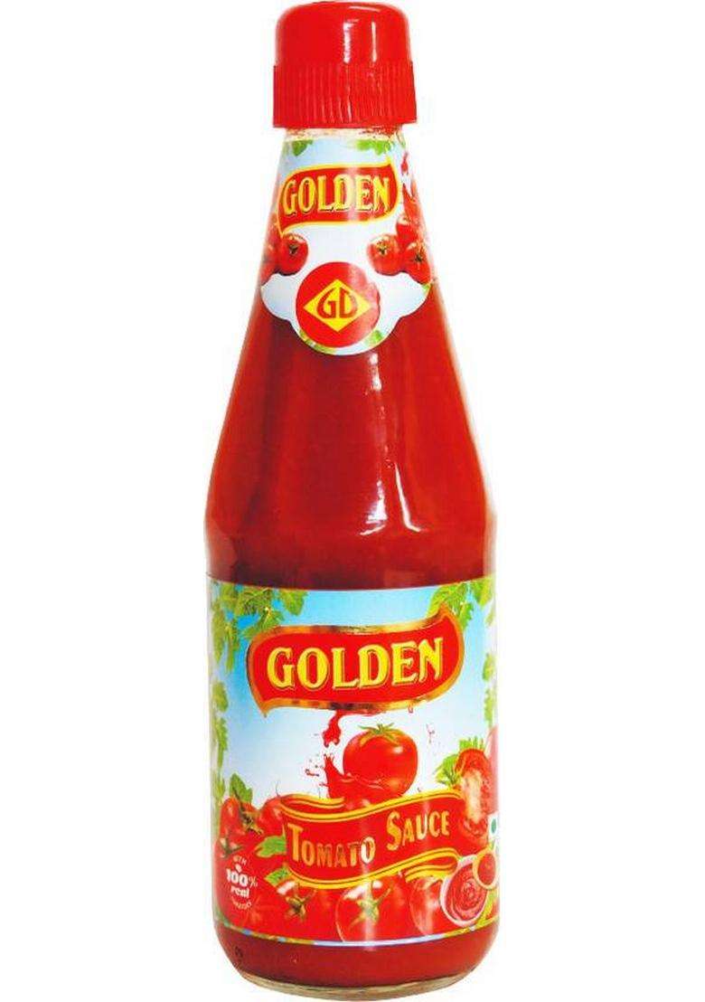 Golden Fresh Tomato Sauce, 100% Natural, No Onion & Garlic, Tasty, Vegetarian Ketchup (650 G) - Indya