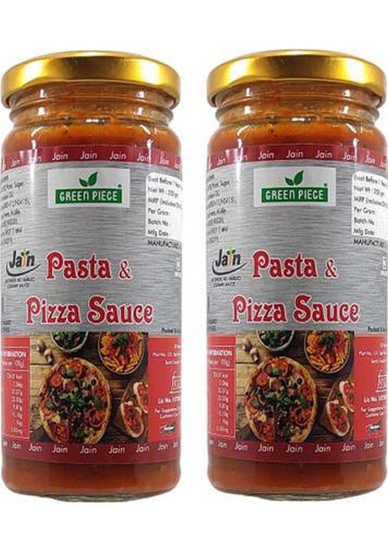 Green Piece Jain Pizza Pasta Sauce With No Onion Garlic (Pack Of 2) & Dip (2 X 250 G) - Indya