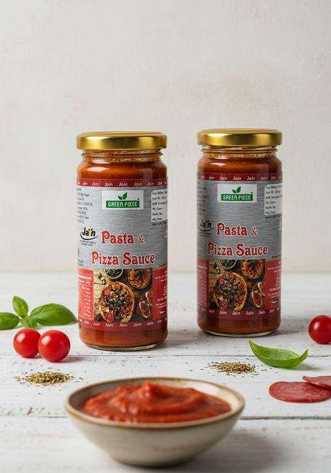 Green Piece Jain Pizza Pasta Sauce With No Onion Garlic (Pack Of 2) & Dip (2 X 250 G)