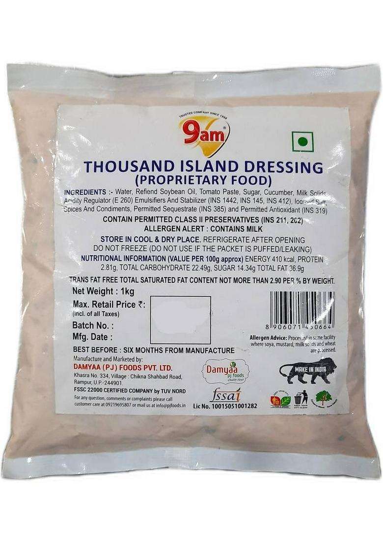 Creamooz By 9Am Thousand Island Dressing Dip (1 Kg) - Indya