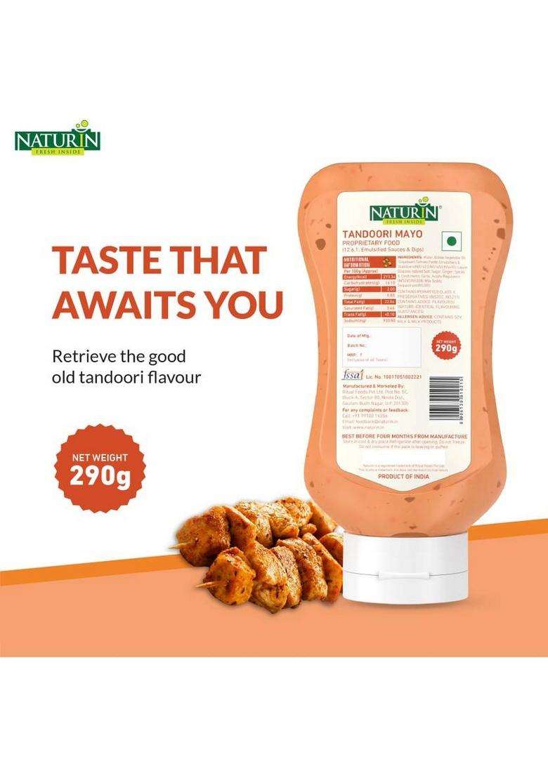 Naturin Pack Of 2 Mint Mayo And Tandoori 290G Sauce & Dip (2 X 290 G) - Indya