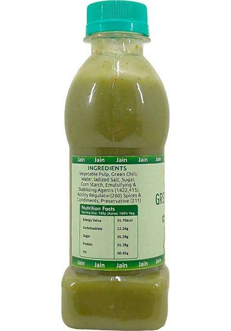 Fruvanta Jain Combo Without Onion/Garlic/Potato Green Chilli Sauce (200Gm) Sauces & Ketchup (200 G)