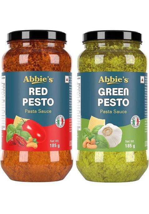 Abbie'S Pesto Green & Red Pasta Sauce 185G Pack Of 1 Each Sauces (2 X 92.5 G)