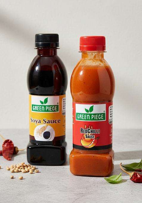 Green Piece ,Red Chilli Sauce (200Gm),Soya (200Gm) Sauces & Ketchup (2 X 200 G)