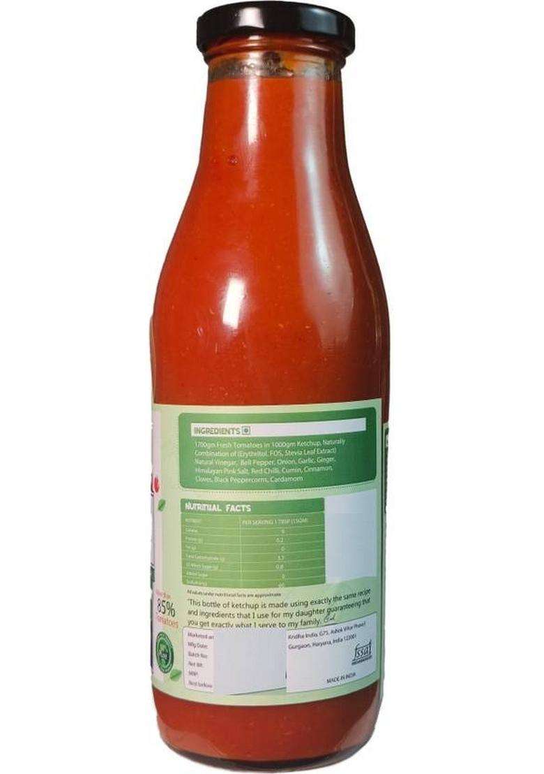 The True Tomato Sugar Free Ketchup More Than 85% Fresh Tomatoes (220 G) - Indya