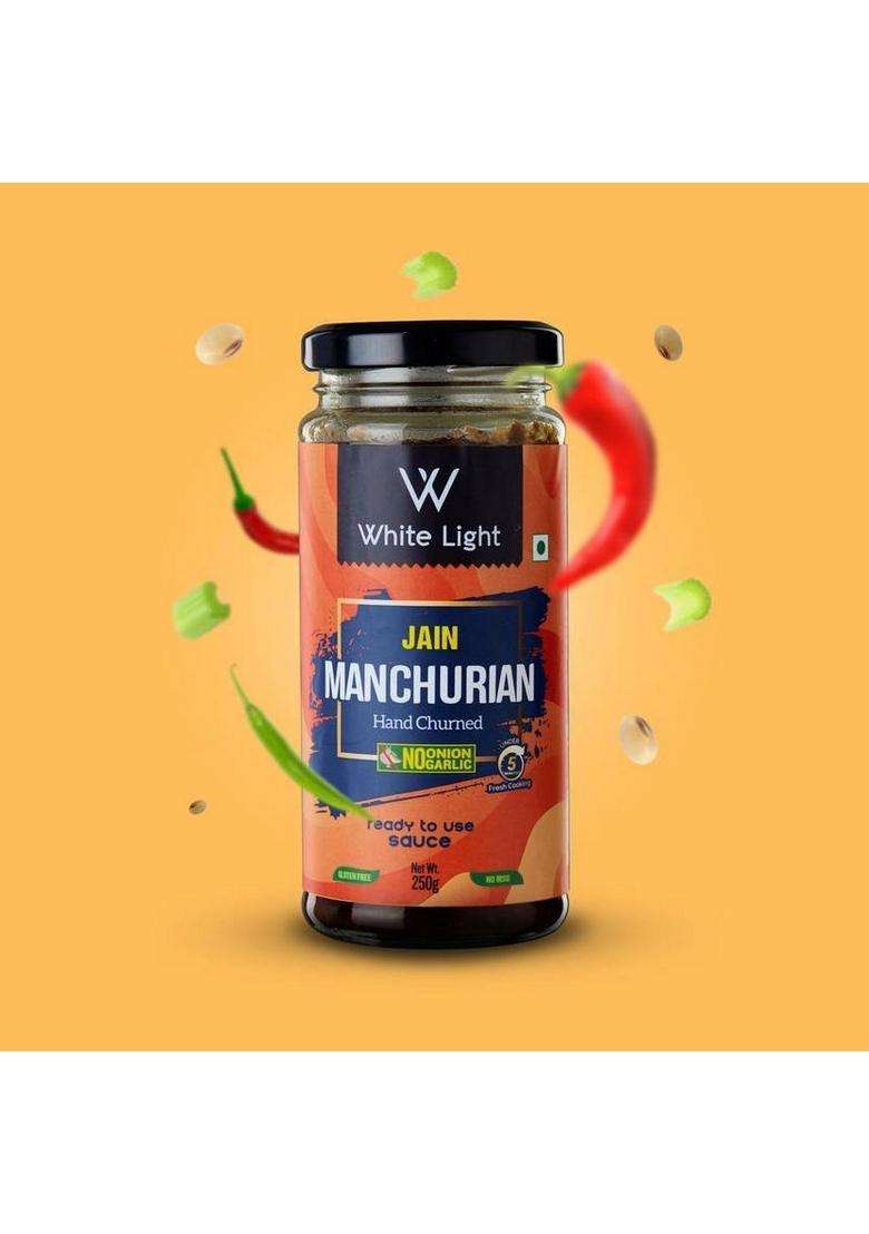 White Light Food Hand Churned Jain Manchurian Sauce With Vegan Natural Ingredient No Garlic Onion Sauces (2 X 250 G) - Indya