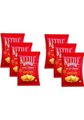 Kettle Studio Potato Chips | Crushed Paprika With Exotic Spices - 125Gm (Pack Of 6) (6 X 125 G)