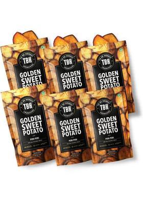 To Be Honest Vegetable Chips|Golden Sweet Potato With Peri Peri|Gluten Free|50% Less Oil Chips (6 X 75 G)