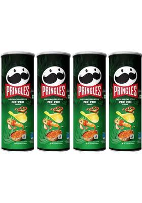 Pringles Potato Chips Peri Flavor Pack Of 4, Crispy Snack For Movie & Game Nights (4 X 102 G)