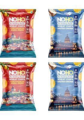 Noho Wheat Chips | Salted Cream, Peri Healthy Baked, Not Fried| No Maida (4 X 55 G)