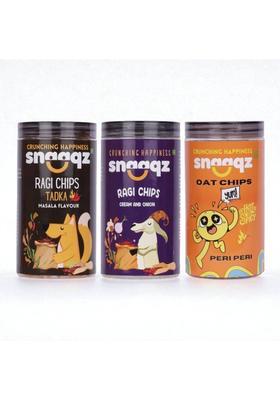 Snaaqz Peri Oat + Ragi Cream & Onion Masala Chips (3 X 150 G)