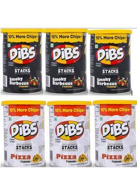 Dibs Potato Chips Pack Of 6 Pizza And Barbeque Flavour (270 G)