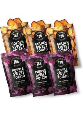 To Be Honest Vegetable Chips|Combo Of Purple Sweet Potato & Golden Potato|Gluten Free Chips (6 X 75 G)