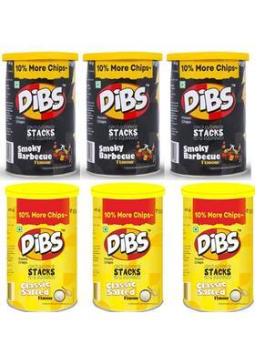 Dibs Potato Chips Combo Pack Classic Salted And Smoky Barbeque Flv. (270 G)