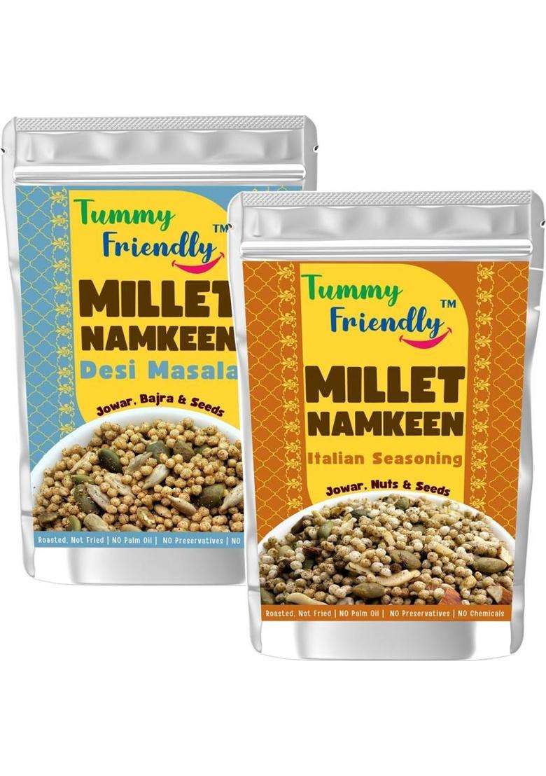 Tummyfriendly Foods Millet Namkeen Mixture. Healthy Roasted Snacks-2, 70G Each Puffcorn (2 X 70 G) - Indya