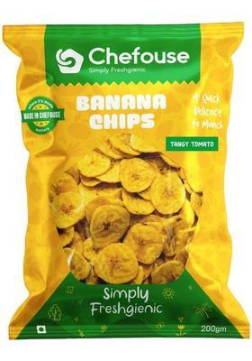 Chefouse Banana Chips Tangy Tomato Flavour, Kerala Chips, Indian Snacks (200 G)