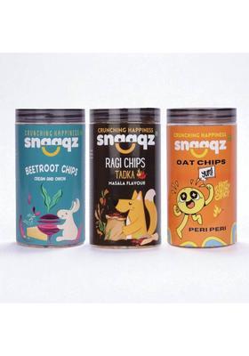Snaaqz Beetroot Cream & Onion + Ragi Masala Chips (3 X 150 G)