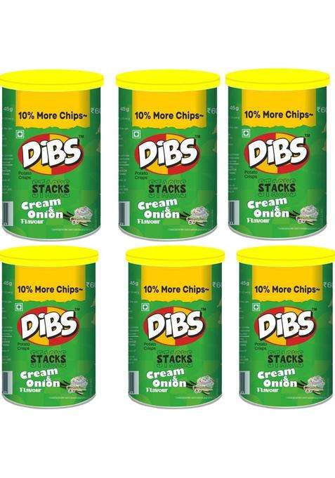 Dibs Potato Crisps On The Go Adventure Cream N Onion Chips (Pack Of 6) (6 X 45 G)