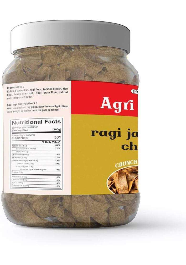 Agri Club Ragi Jalapeno Chips 400Gm (Each 200Gm) (2 X 200 G) - Indya