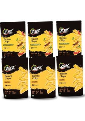 Zapz Banana Chaat Masala & Salted Chips (6 X 90 G)