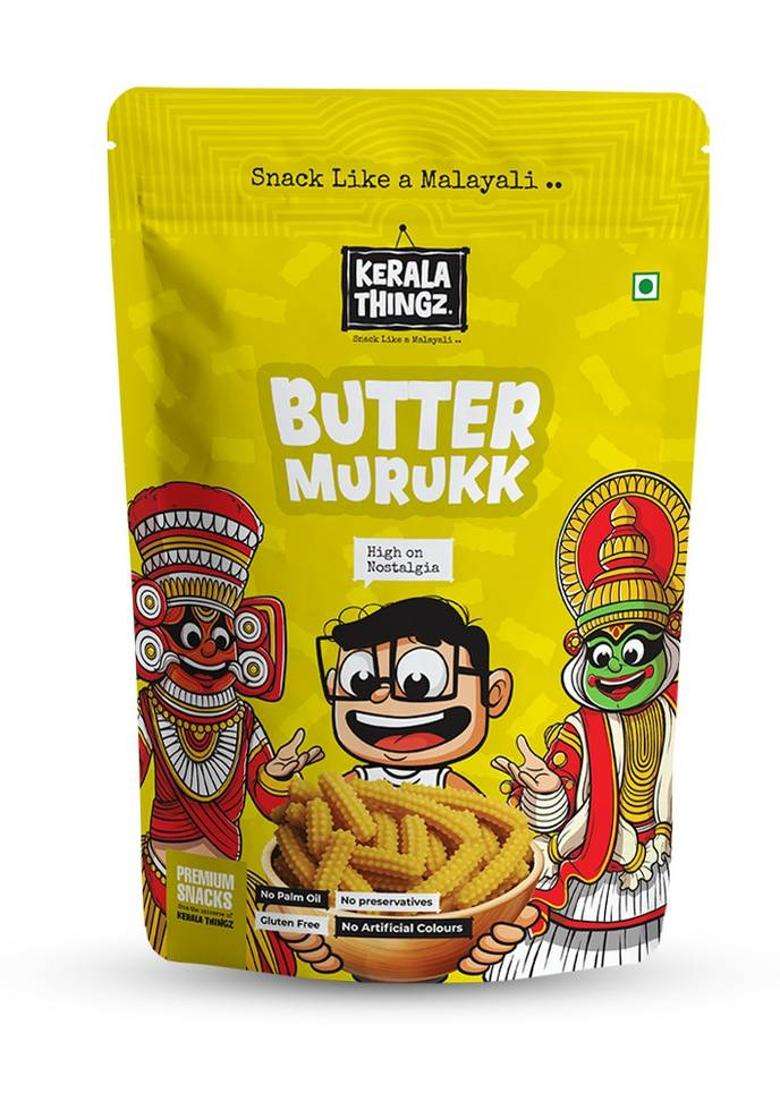 Kerala Thingz Combo 300G, Jackfruit Chips 150G, Butter Murukk No Palm Oil (2 X 150 G) - Indya
