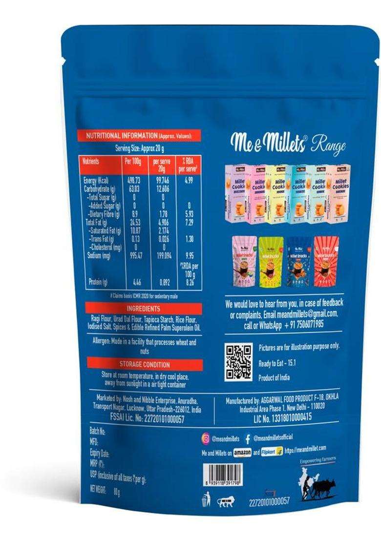 Me & Millets Snacks Packs Ragi Crunchy Cream Chips (3 X 80 G) - Indya
