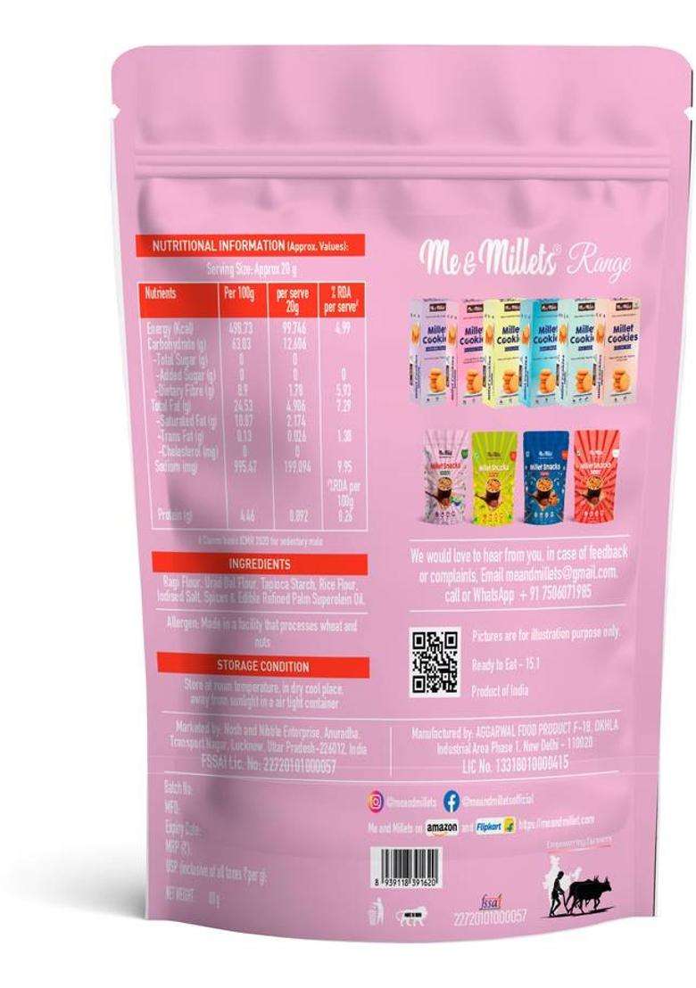 Me & Millets Snacks Packs Ragi Crunchy Cream Chips (3 X 80 G) - Indya
