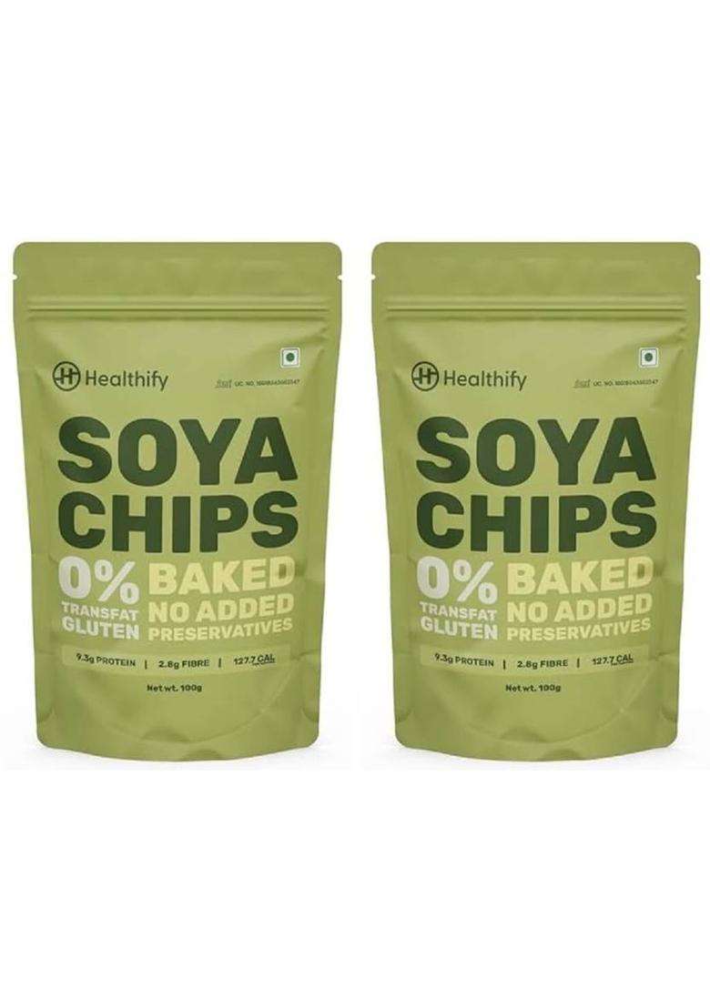 Healthifyme Mung Daal Nutritious Baked Chips, Delicious Crispy, Perfect Healthy Snack Chips (2 X 100 G) - Indya
