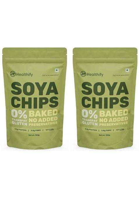 Healthifyme Mung Daal Nutritious Baked Chips, Delicious Crispy, Perfect Healthy Snack Chips (2 X 100 G)