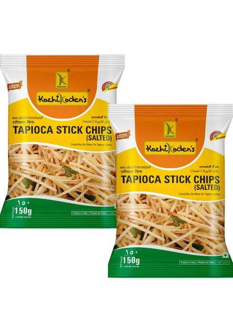 Kozhikoden'S Tapioca Stick Salted Chips Crunchy Authentic Kerala Snack (2 X 150 G)