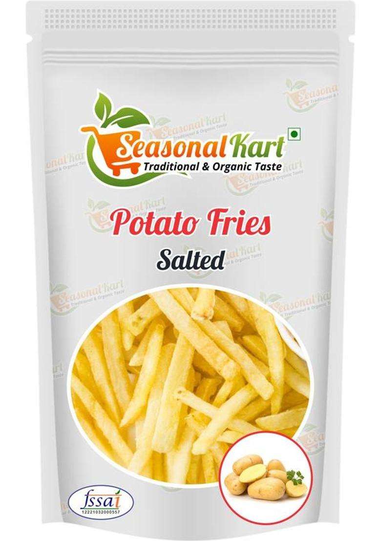 Seasonal Kart Organic Thin Crispy Potato French Fries Chips Salted Ready To Eat |Homemade (400 G) - Indya
