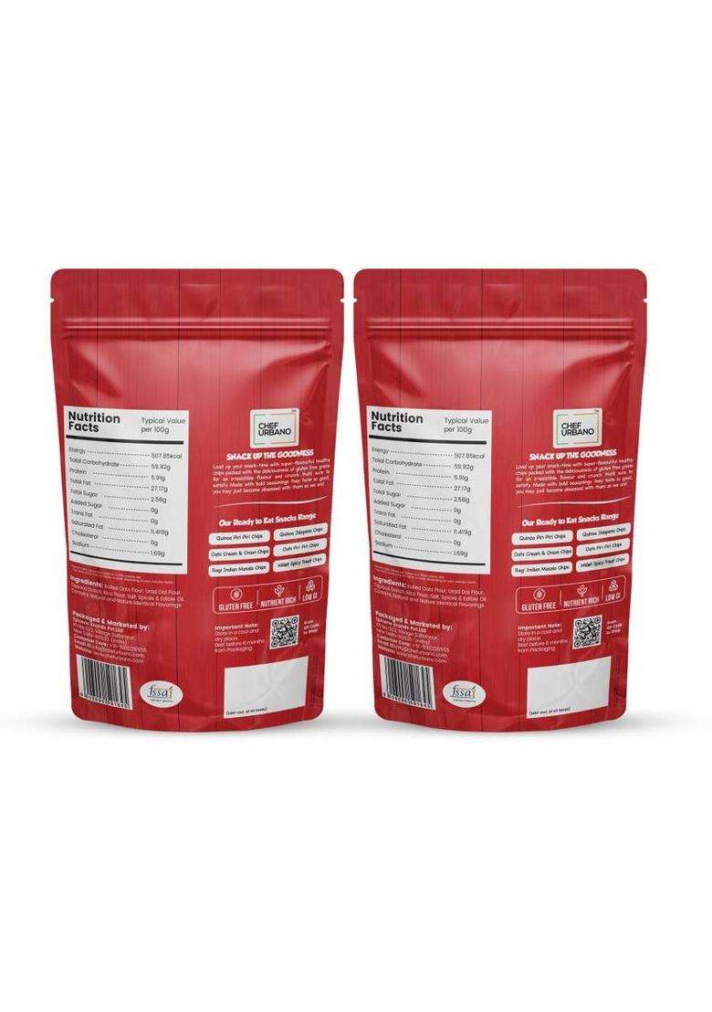 Chef Urbano Oats Chips Piri 85G Pack Of 2 (2 X 85 G) - Indya
