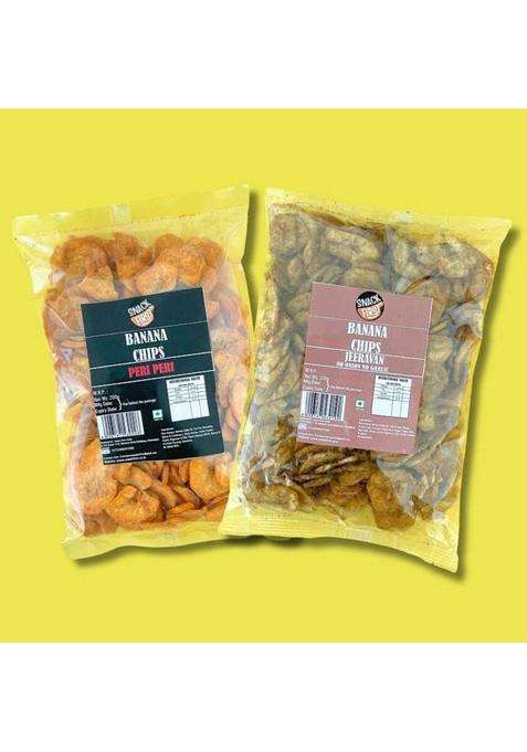Snack First Raw Banana Chips Crispy Snack, Combo Of 2, Peri & Jeeravan Flavor (2 X 200 G)