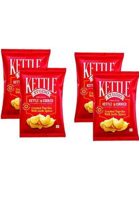 Kettle Studio Potato Chips | Crushed Paprika With Exotic Spices - 125Gm (Pack Of 4) (4 X 125 G)
