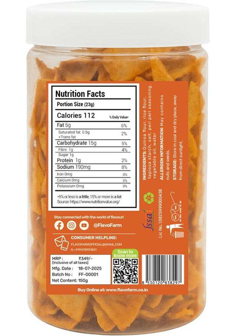 Flavofarm Carrot & Quinoa Chips | Healthy Veg Crunch Mix (2 X 150 G) - Indya