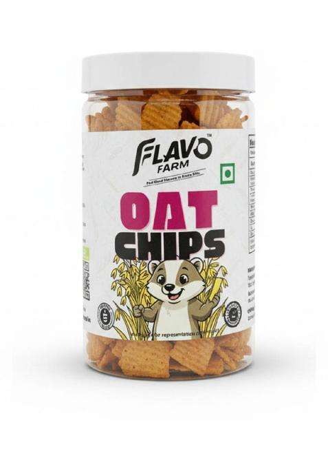 Flavofarm Oats Chips Piri Flavour | Healthy & Crunchy Snack High Fibre Baked (150 G)