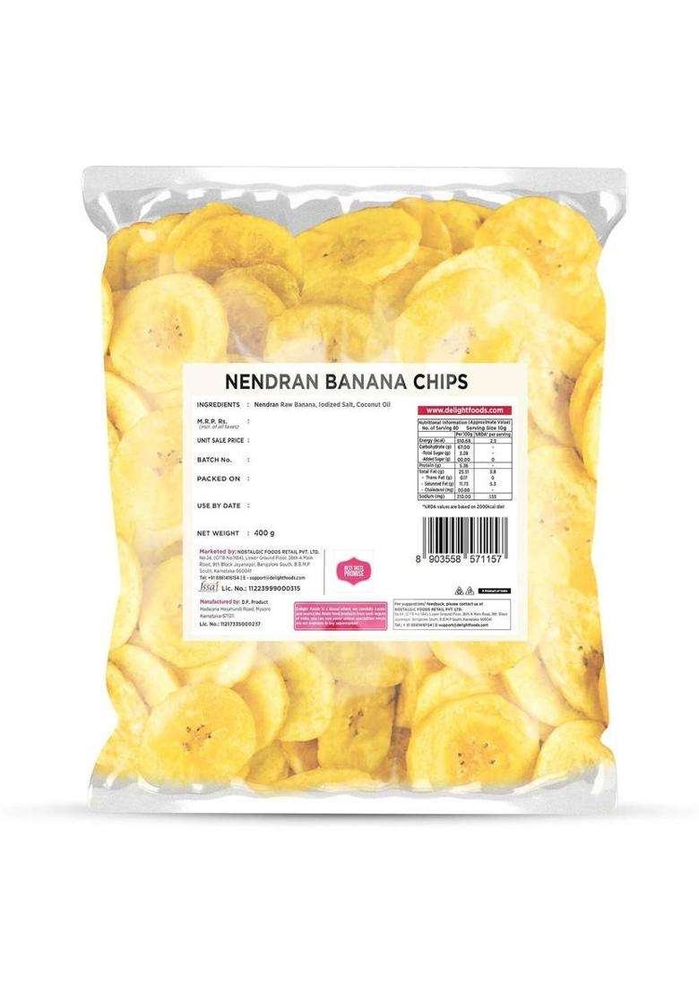 Delight Foods Kerala Nendran Banana Chips (400 G) - Indya