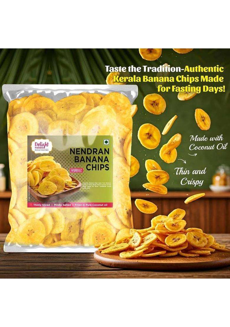 Delight Foods Kerala Nendran Banana Chips (400 G) - Indya