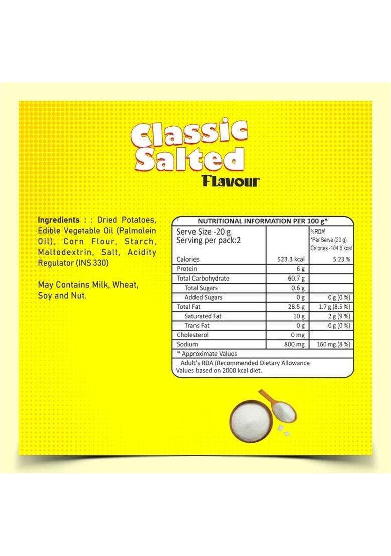 Dibs Classic Salted Potato Chips On-The-Go Adventure Pack (6 X 45 G) - Indya