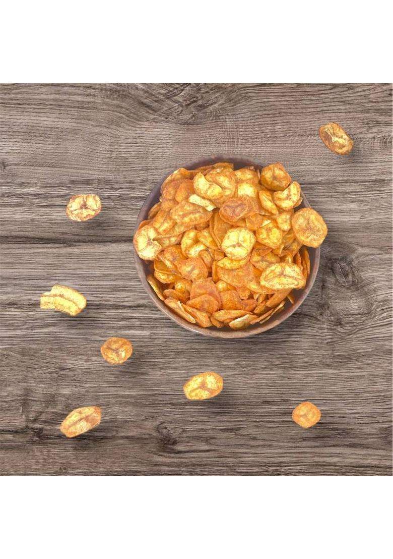Snack First Banana Chips Crispy Snack, Combo Of 2, Chatpata Chutney & Spicy Paprika Flavor (2 X 200 G) - Indya