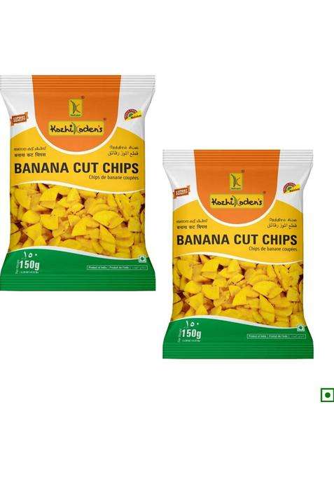 Kozhikoden'S Banana Cut Chips , Authentic Kerala Nendran Chips, Crispy Snack (2 X 150 G)