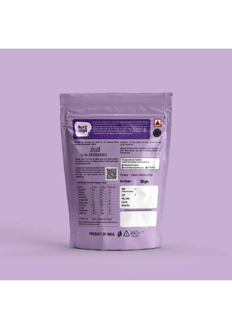 Hookd Tandoori-Classic Chicken Chips | 17G Protein, 100 Kcal, 30G Chips| Per Pack (2 X 30 G) - Indya